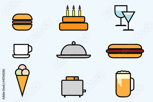 web icon set - foods and beverages