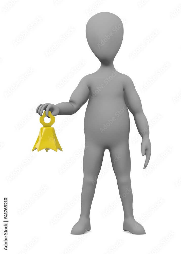 3d render of cartoon character with bell 3d render of cartoon character with bell