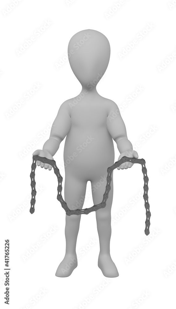 3d render of cartoon character with bike chain 3d render of cartoon character with bike chain