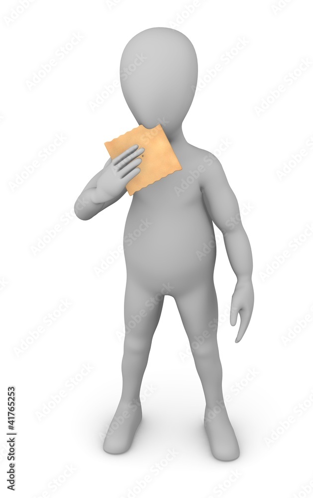 3d render of cartoon character with biscuit 3d render of cartoon character with biscuit