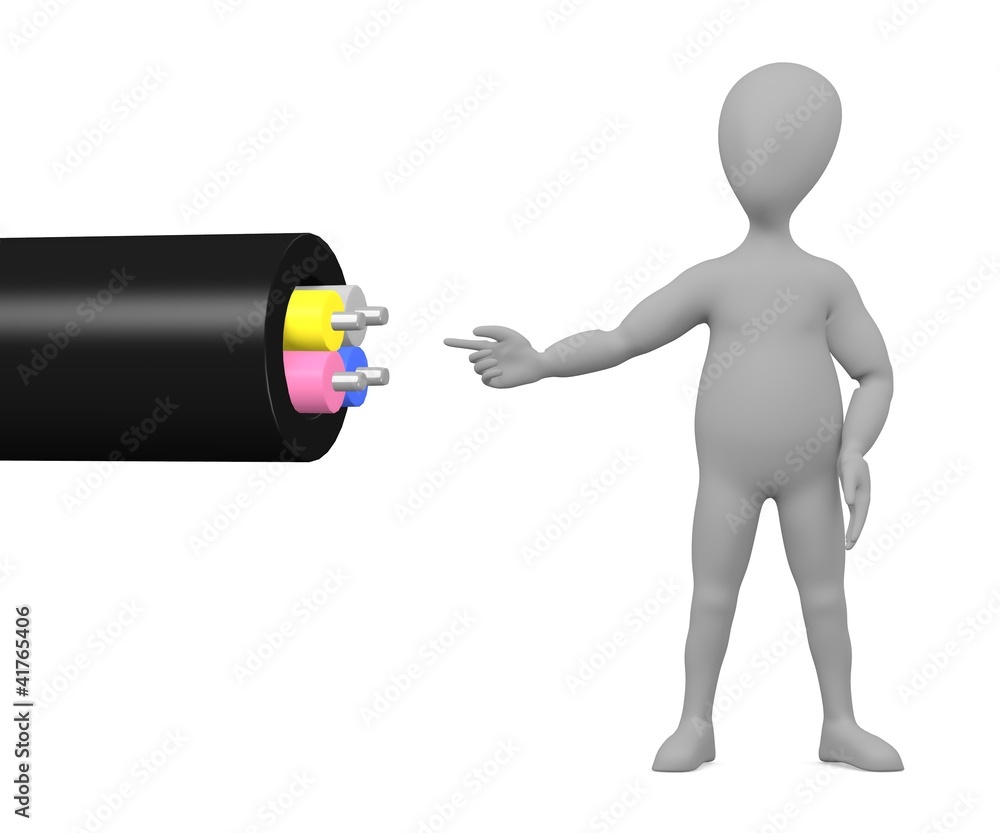3d render of cartoon character with cable 3d render of cartoon character with cable