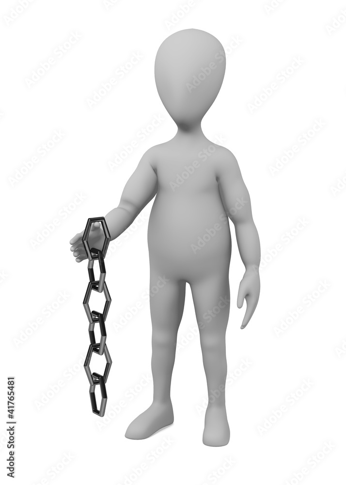 3d render of cartoon character with chain 3d render of cartoon character with chain