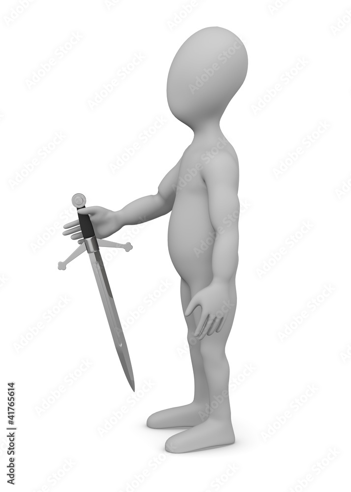 3d render of cartoon character with dagger 3d render of cartoon character with dagger