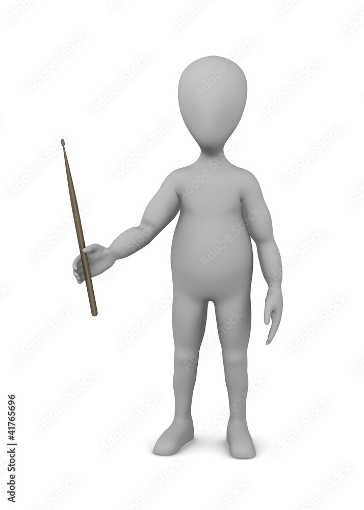3d render of cartoon character with drum sticks 3d render of cartoon character with drum sticks