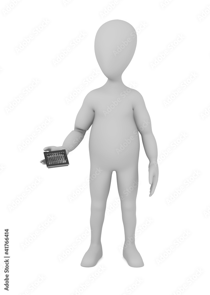 3d render of cartoon character with egg cutter 3d render of cartoon character with egg cutter