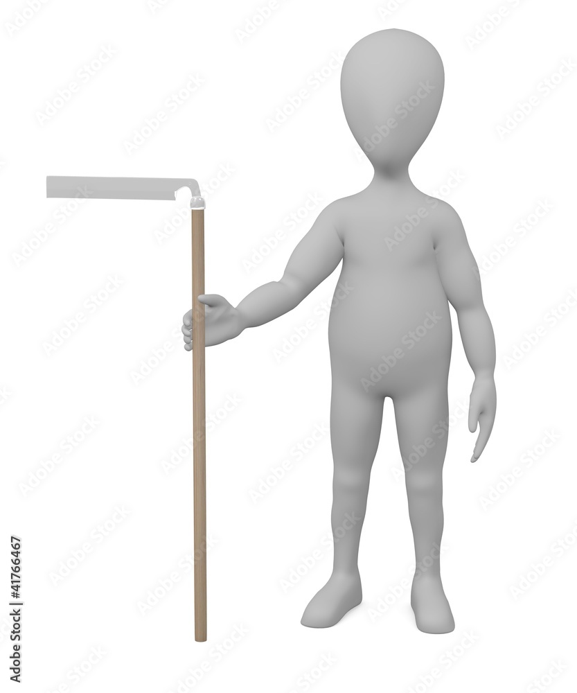 3d render of cartoon character with farming tool 3d render of cartoon character with farming tool