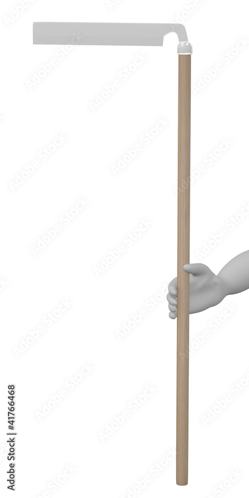 3d render of cartoon character with farming tool 3d render of cartoon character with farming tool