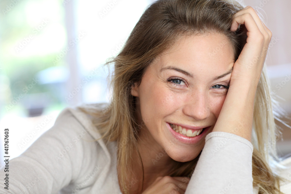 Beautiful young woman with blue eyes Beautiful young woman with blue eyes
