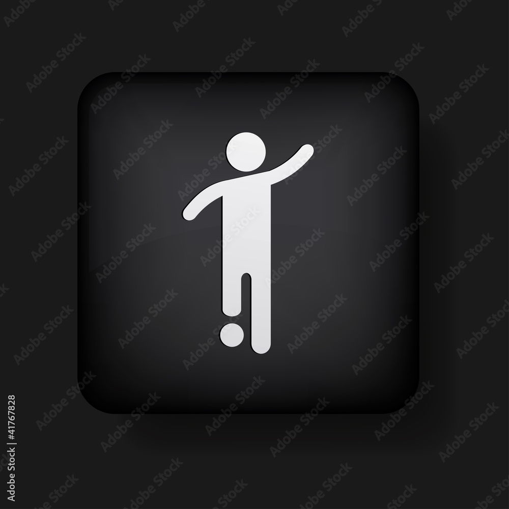 Vector footballer icon on black. Eps10 Vector footballer icon on black. Eps10