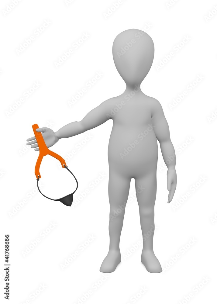 3d render of cartoon character with catapult 3d render of cartoon character with catapult