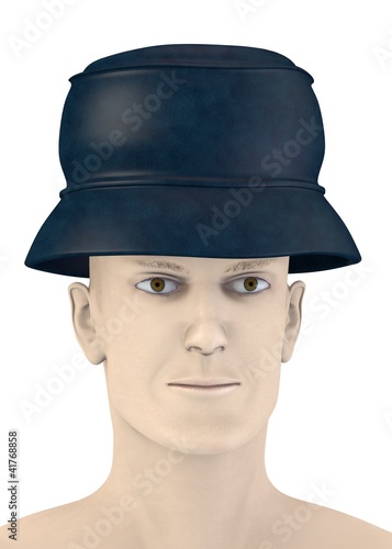 3d render of artificial character with hat