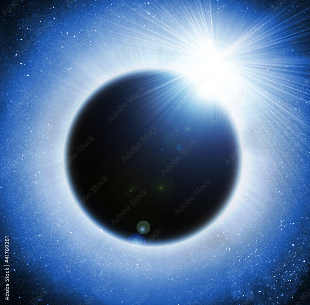 .solar eclipse on a black background