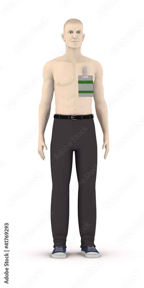 Fototapeta premium 3d render of artifical character with ID badge