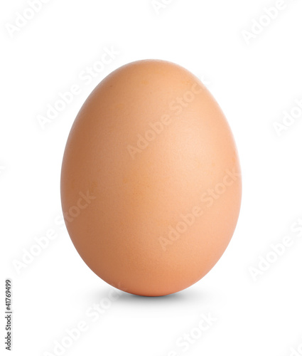 Leinwand Poster Close up of an egg isolated on white with clipping path