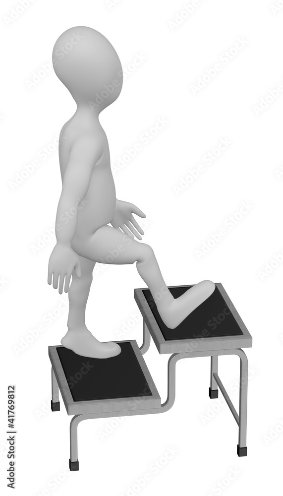 3d render of cartoon character with stairs 3d render of cartoon character with stairs