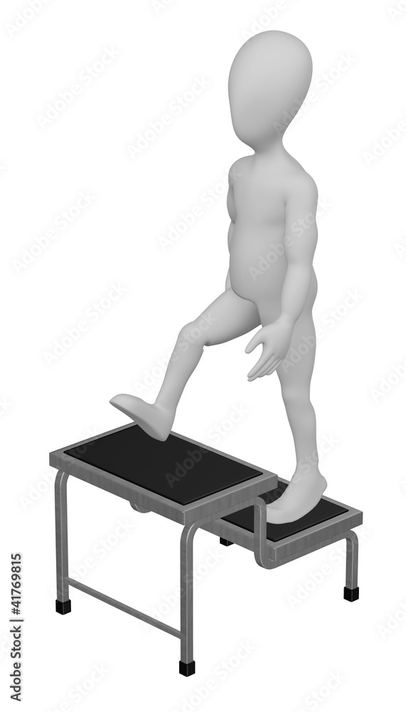 3d render of cartoon character with stairs 3d render of cartoon character with stairs