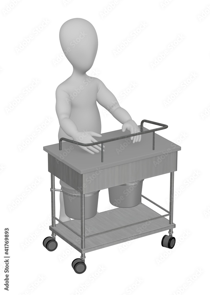 3d render of cartoon character with medical table 3d render of cartoon character with medical table