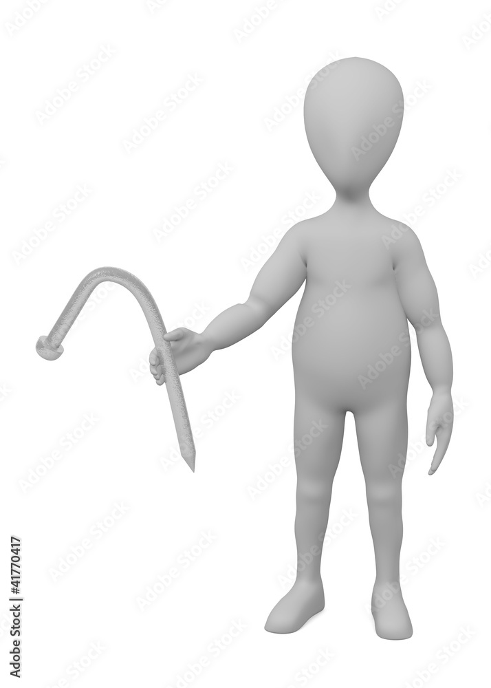 3d render of cartoon character with bended nail 3d render of cartoon character with bended nail