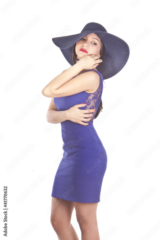 beautiful latina model in a blue dress beautiful latina model in a blue dress