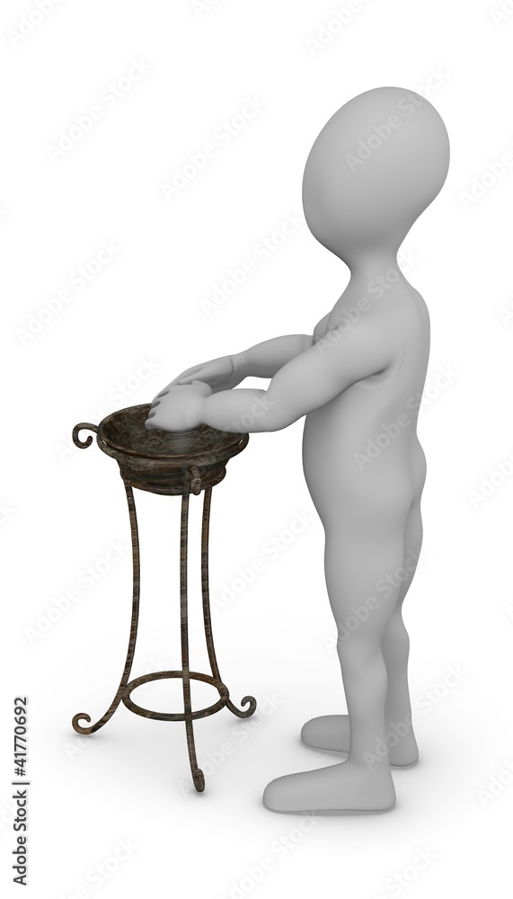3d render of cartoon character with hand basin 3d render of cartoon character with hand basin