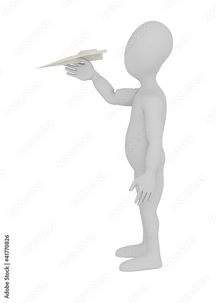 3d render of cartoon character with paper toy 3d render of cartoon character with paper toy