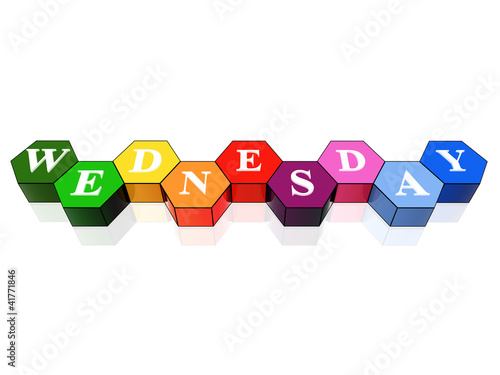 wednesday in 3d coloured hexagons