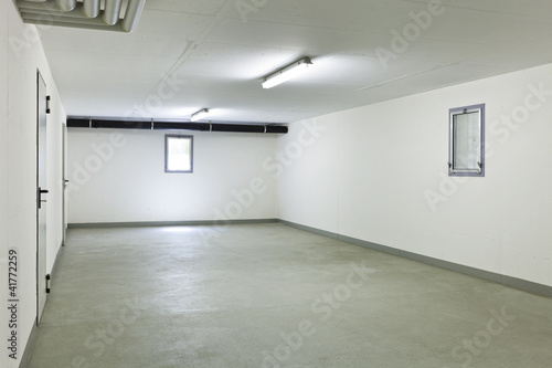 garage of a house without car
