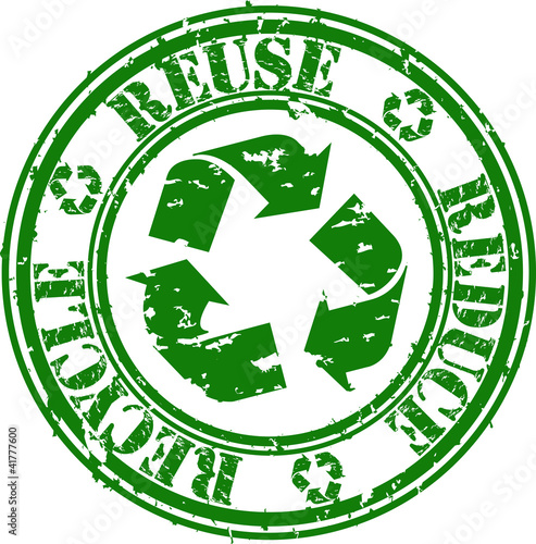 reduce, reuse and recycle rubber stamp, vector illustration