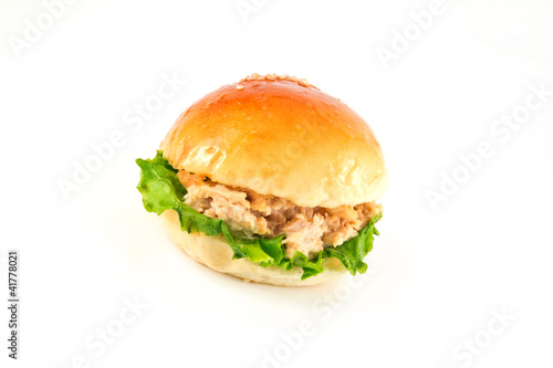 Fresh burger with tuna