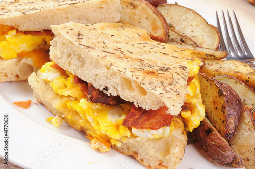 Bacon and egg breakfast panini