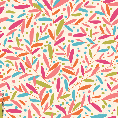 Colorful leaves seamless pattern