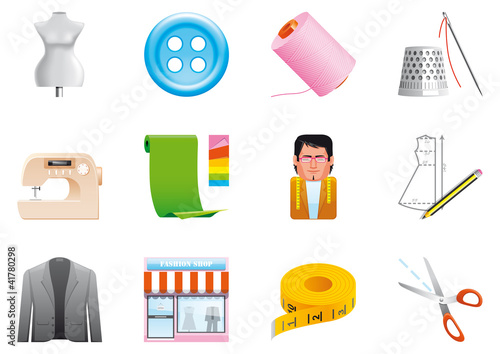 Textile icons (EPS10,includes transparency and mesh)