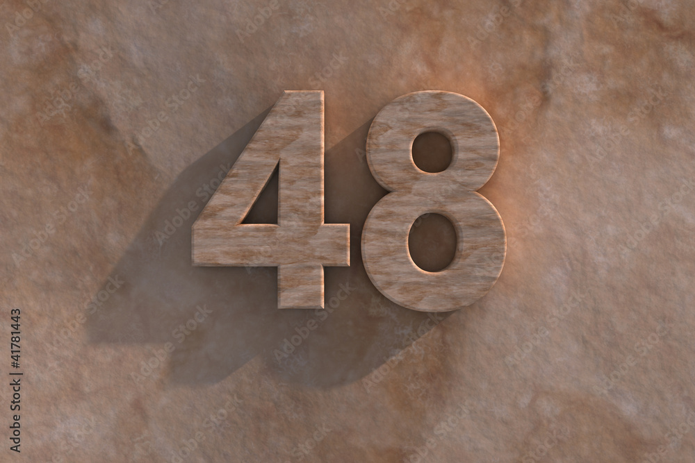 48 in numerals in mottled sandstone 48 in numerals in mottled sandstone