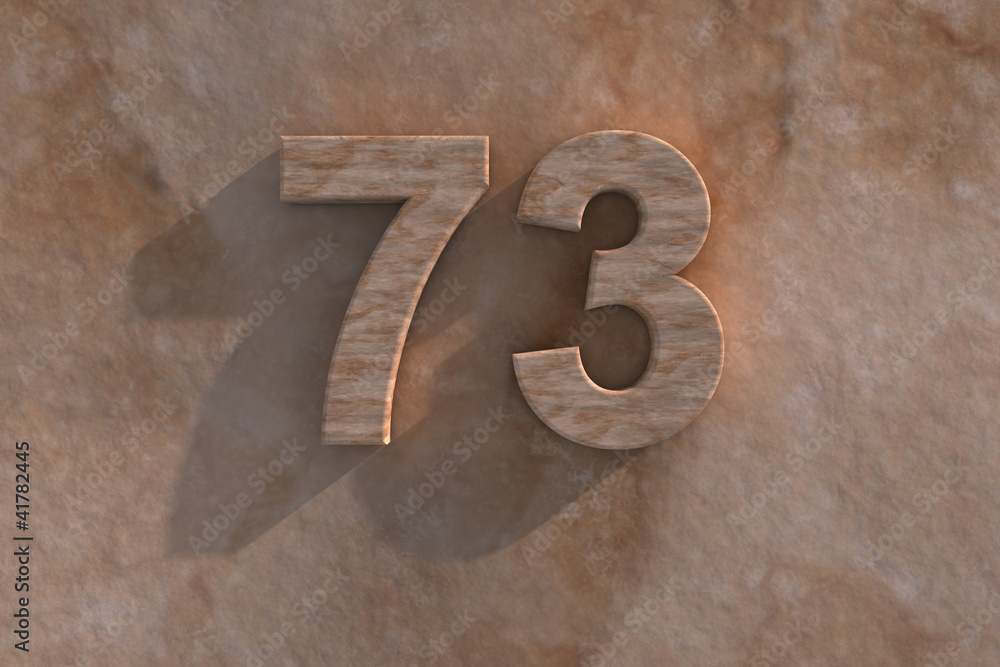 73 in numerals in mottled sandstone 73 in numerals in mottled sandstone