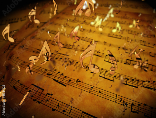 Golden musical notes photo