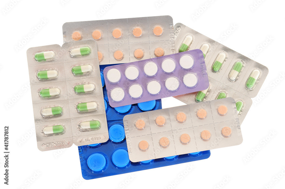 Assortment Of Packets Of Pills, Medicine Assortment Of Packets Of Pills, Medicine