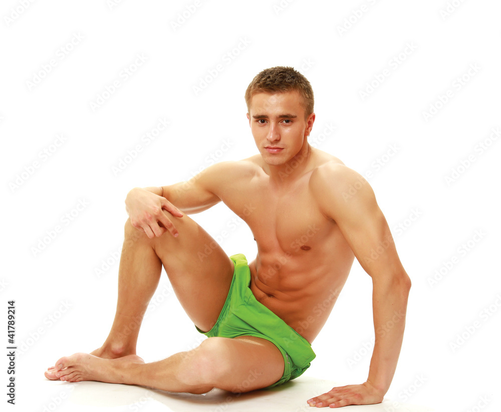 Muscular male model in swimwear Muscular male model in swimwear