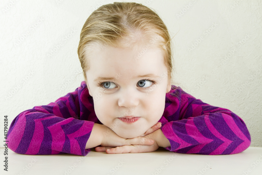 Single lone girl Lost in thought at the table Single lone girl Lost in thought at the table