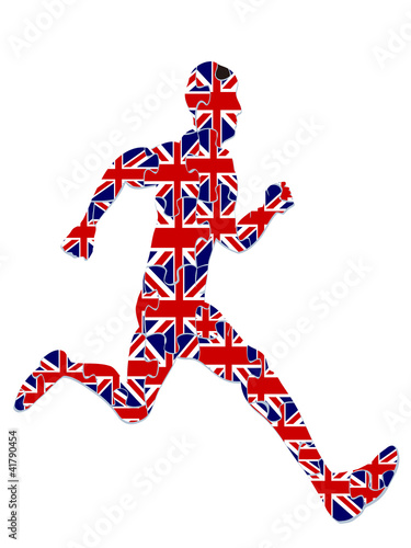 Runner jigsaw of UK flag,vector file