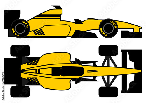 Yellow racing car