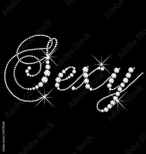 Sexy word with diamonds bling bling