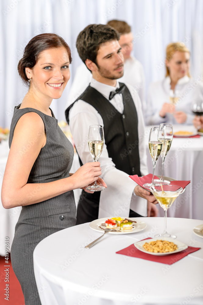 Catering service at company event offer champagne Catering service at company event offer champagne