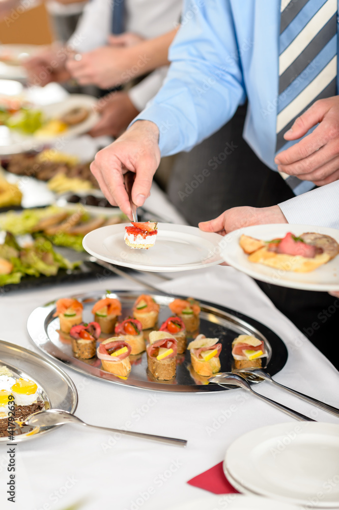 Snacks buffet at business company meeting
