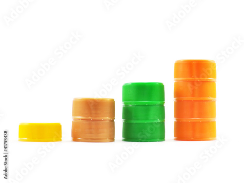 Pile of plastic caps
