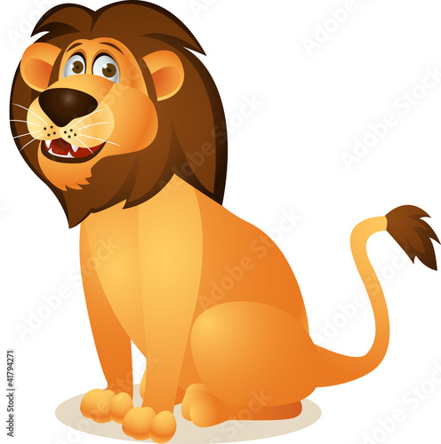 Fototapeta Naklejka Na Ścianę i Meble -  Funny Lion Cartoon