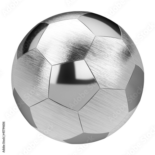 Wallpaper Mural metal soccer ball isolated on white background Torontodigital.ca