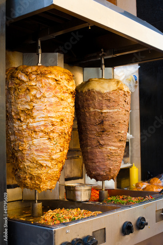 Angled Chicken Lamb Middle Eastern Meat Grill