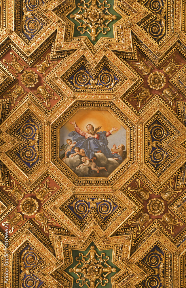 Rome - roof of basilica Santa Maria in Trastevere
