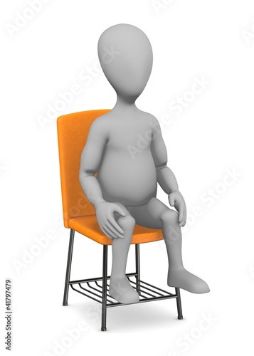 3d render of cartoon character sitting