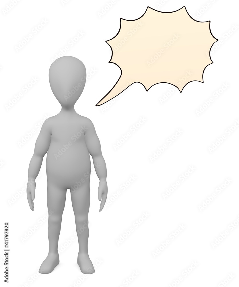3d render of cartoon character with speech bubble 3d render of cartoon character with speech bubble
